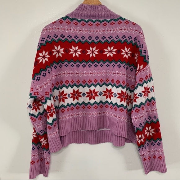 35 Degrees Y2K Lavender Snowflake Print Christmas Knitted Sweater Size XXL - Picture 5 of 6